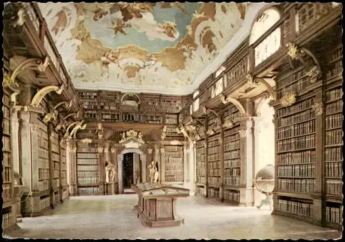 Ansichtskarte Melk Stift Melk Innenansicht der Bibliothek 1962