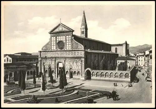 Cartoline Florenz Firenze Piazza e Chiesa di S. Maria Novella 1930