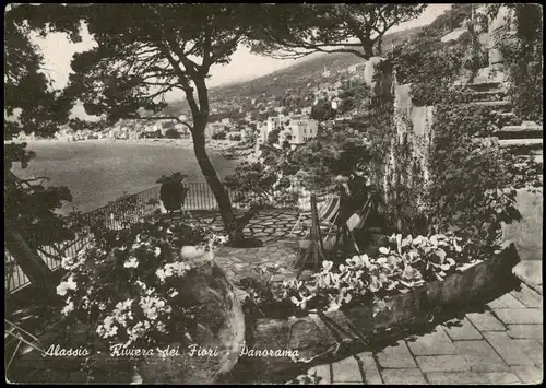 Cartoline Alassio Panorama-Ansicht, Riviera der Blumen 1955