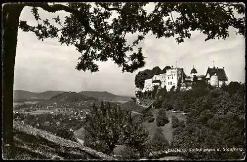 Ansichtskarte Lenzburg Panorama mit Schloß gegen d. Staufberg 1960