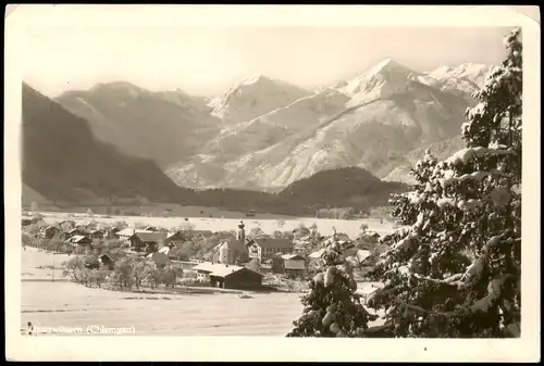 Ansichtskarte Unterwössen Panorama-Ansicht, Chiemgau 1953