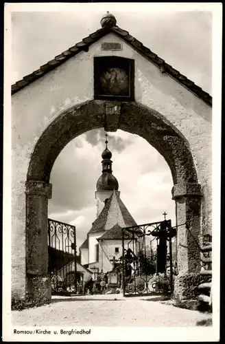 Ansichtskarte Ramsau bei Berchtesgaden Kirche u. Bergfriedhof 1960