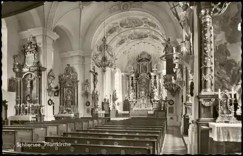 Ansichtskarte Schliersee Pfarrkirche Kirche Innenansicht 1970/1966