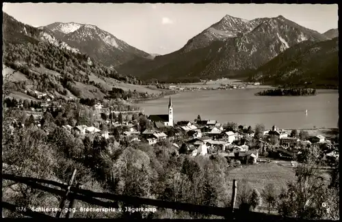 Ansichtskarte Schliersee Panorama geg. Breenerspitz u. Jägerkamp 1960