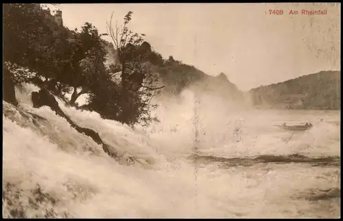 Ansichtskarte Neuhausen am Rheinfall Am Rheinfall - Stimmungsbild 1909