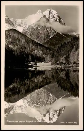 Ansichtskarte Garmisch-Partenkirchen Riessersee gegen Zugspitze 1940