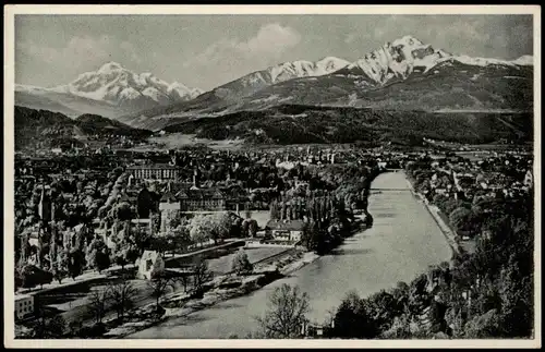 Ansichtskarte Innsbruck Innsbruck gegen Süden mit Tiroler Alpen Bergen 1930