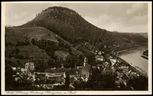 Königstein (Sächsische Schweiz) Blick v.d. Festung Königstein Teilansicht 1930