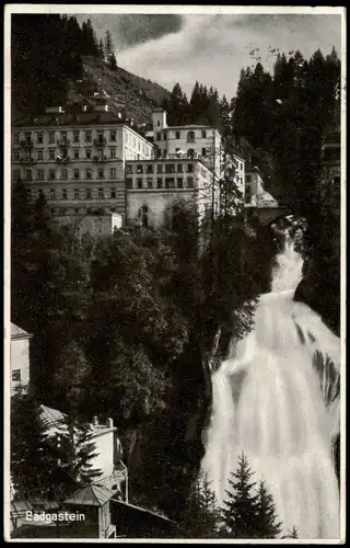 Ansichtskarte Bad Gastein Ortsansicht mit Wasserfall (Waterfall) 1939
