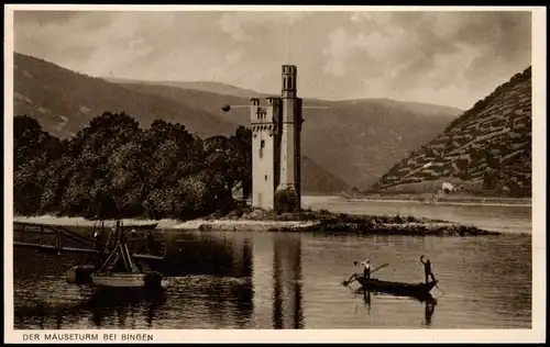 Ansichtskarte Bingen am Rhein Binger Mäuseturm am Rhein 1920