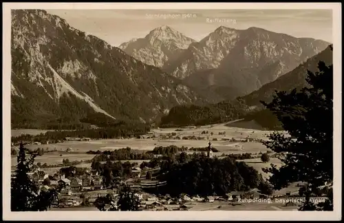 Ansichtskarte Ruhpolding Panorama-Ansicht mit bayerischen Alpen 1939