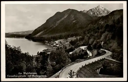 Kochel am See Kesselbergstraße mit Herzogstand am Walchensee 1940