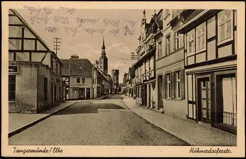 Ansichtskarte Tangermünde Hühnerdorferstraße 1938  gel. 1953