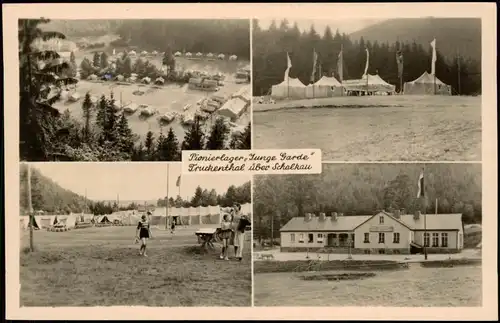 Ansichtskarte Truckenthal-Schalkau Mehrbild Zelte Pionierlager 1957