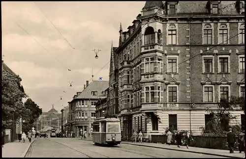 Ansichtskarte Nordhausen Karl-Marx-Straße, Straßenbahn 1964