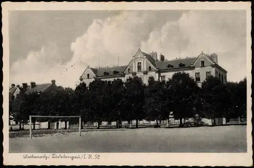 Postcard Leitmeritz Litoměřice Kaserne, Sportplatz 1940  gel. Feldpost WKII