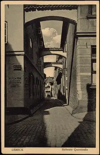 Ansichtskarte Lübeck Siebente Querstraße 1926