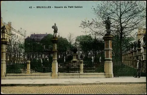 Postkaart Brüssel Bruxelles Square du Petit Sablon 1913