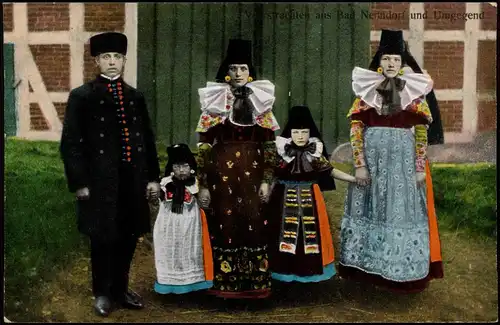 Ansichtskarte Bad Nenndorf Volkstrachten Schaumburg-Lippe - Familie 1913