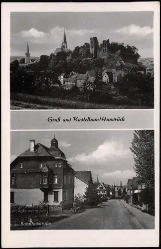 Ansichtskarte Kastellaun (Hunsrück) 2 Bild: Stadt, Bahnhofstraße 1961