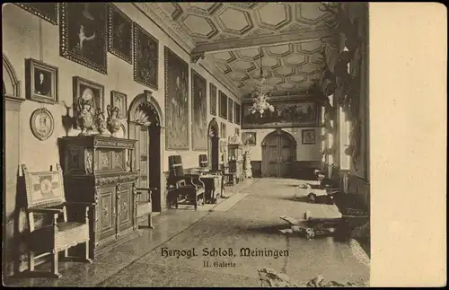 Ansichtskarte Meiningen Herzogl. Schloß, II. Galerie . 1922