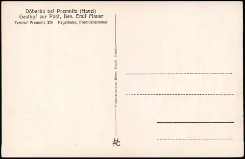 Ansichtskarte Döberitz-Premnitz Gasthof Zur Post, Auto 1932