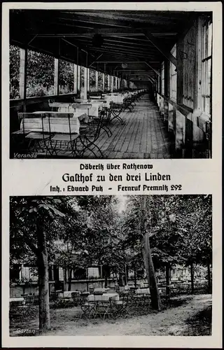 Ansichtskarte Döberitz-Premnitz Gasthof zu den drei Linden (b. Rathenow) 1932