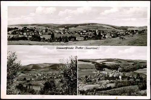 Fretter-Finnentrop (Sauerland) Mehrbildkarte mit 3 Panorama-Ansichten 1962