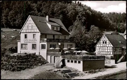 Ansichtskarte Waldmichelbach Cafe-Pension Gassbachtal - Fotokarte 1960