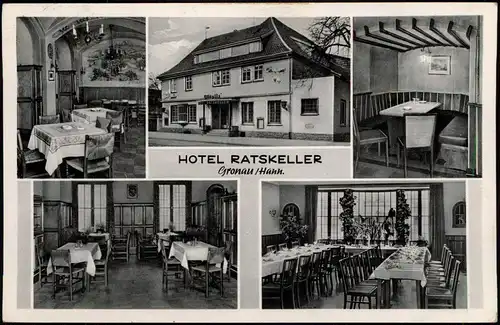 Ansichtskarte Gronau (Leine) Mehrbild Hotel Ratskeller mit Innenansichten 1959