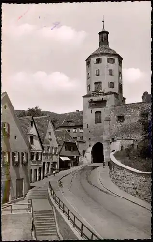 Ansichtskarte Günzburg Straßenpartie am Stadttor 1959