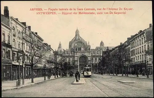 Antwerpen Anvers Hauptbahnhof Antwerpen - Middenstatie Straßenbahn 1912