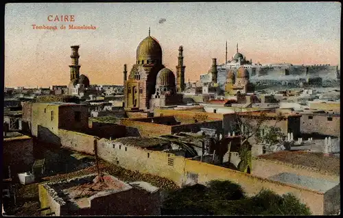Postcard Kairo القاهرة Tombeaux de Mamelouks 1934  gel. Stempel