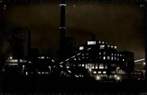 Ansichtskarte Datteln Zeche Emscher-Lippe, Schacht 1/11 bei Nacht 1959