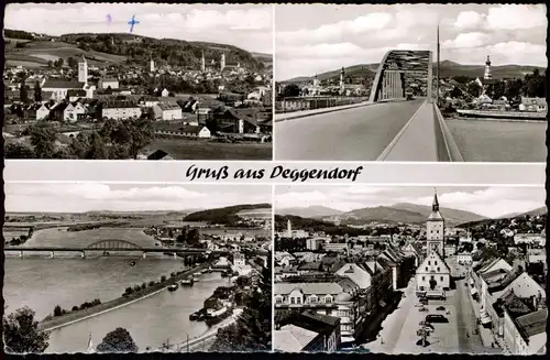Ansichtskarte Deggendorf 4 Bild: Stadtansichten, Brücke 1964