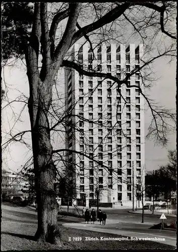 Ansichtskarte Zürich Straßenpartie Kantonsspital, Schwesternhaus 1965