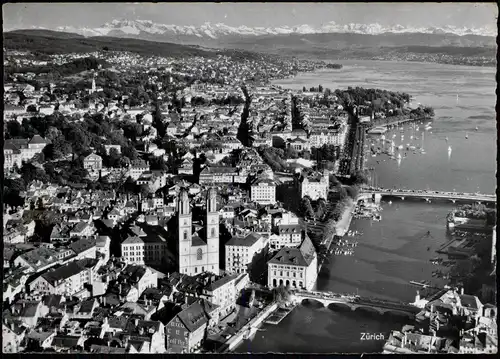 Ansichtskarte Zürich Luftbild Stadt Brücken 1966