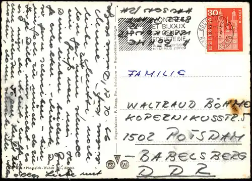 Ansichtskarte Zürich Luftbild Stadt Brücken 1966