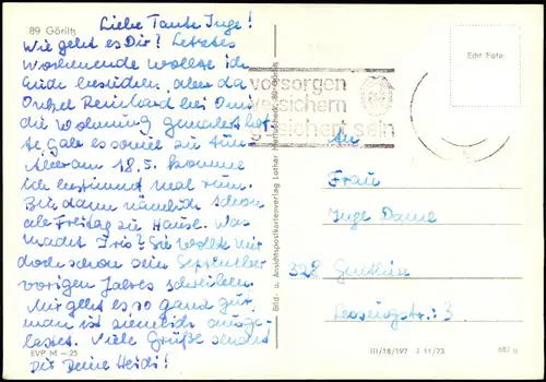 Ansichtskarte Görlitz Zgorzelec Untermarkt 1973