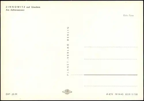 Ansichtskarte Zinnowitz Hafen - Am Achterwasser 1973