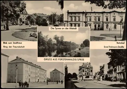 Ansichtskarte Fürstenwalde/Spree Ernst-Thälmann-Straße, Bahnhof uvm 1960
