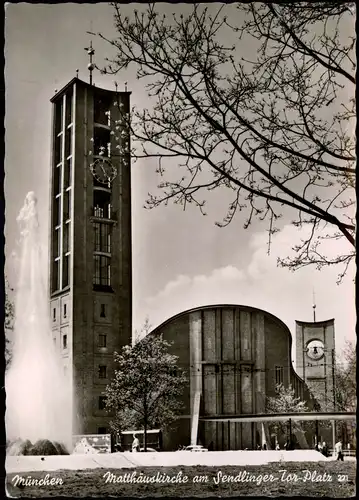 Ansichtskarte München Matthäuskirche am Sendlinger Tor-Platz 1962