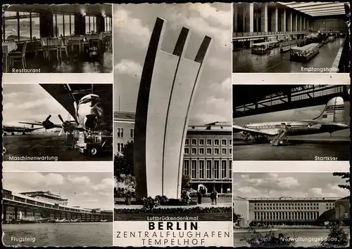 Ansichtskarte Tempelhof-Berlin Restaurant, Flugzeuge, Wartung - MB 1964