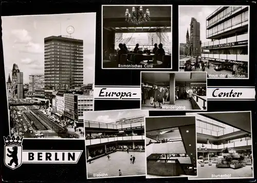 Ansichtskarte Charlottenburg-Berlin Europa-Center mit Innenansichten 1968