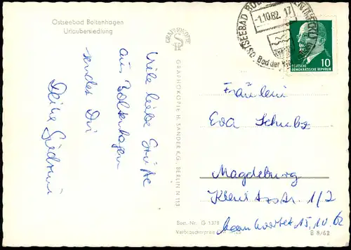 Ansichtskarte Boltenhagen Urlaubersiedlung - Bungalow 1962