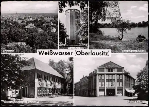 Ansichtskarte Weißwasser/Oberlausitz Konsum Kaufhaus, Stadt, HOG 1961