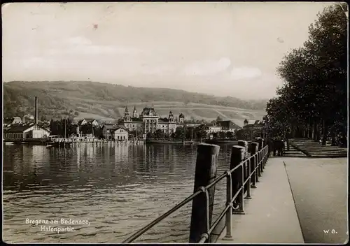 Ansichtskarte Bregenz Hafenpartie 1924