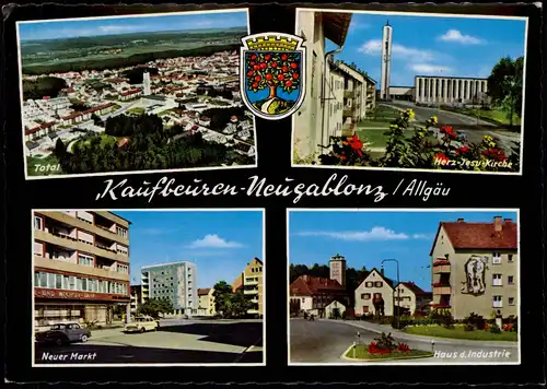 Kaufbeuren Mehrbild-AK Neugablonz Allgäu Kirche   d. Industrie 1964/1962
