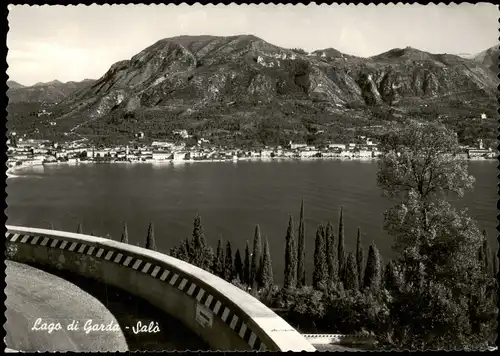 Cartoline Riva del Garda Blick von der Straße auf den Gardasee 1955