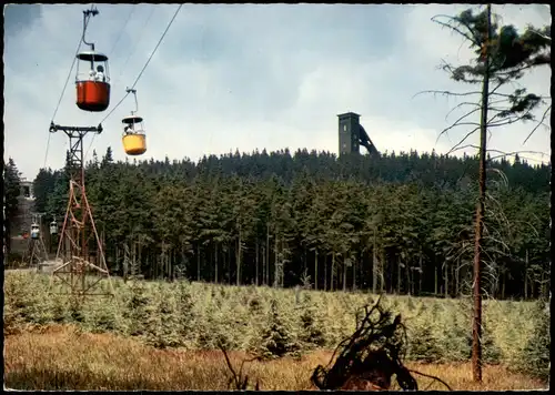 Ansichtskarte Braunlage Wurmberg-Seilbahn Harz mit Sprungschanze 1968